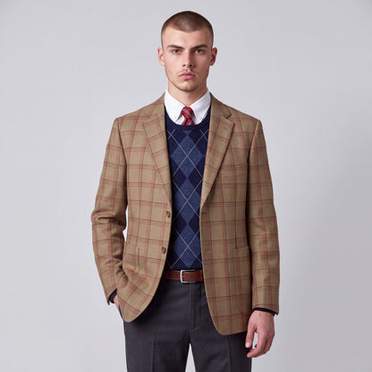 Crittenden Modern Fit Brushed Wool Patch Pocket Plaid Sport Coat 44L