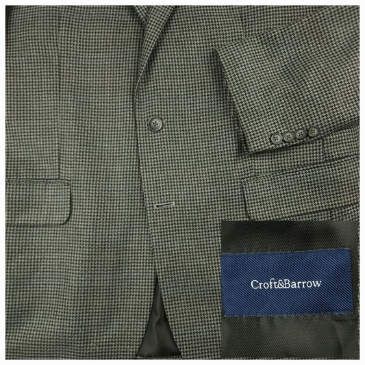 Relaxed Fit Houndstooth Lightweight Sport Coat 42R