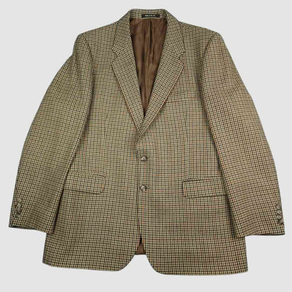 Trad Ivy Prep British Gentleman Sport Coat Mens 42R Wool Houndstooth Wide Lapel