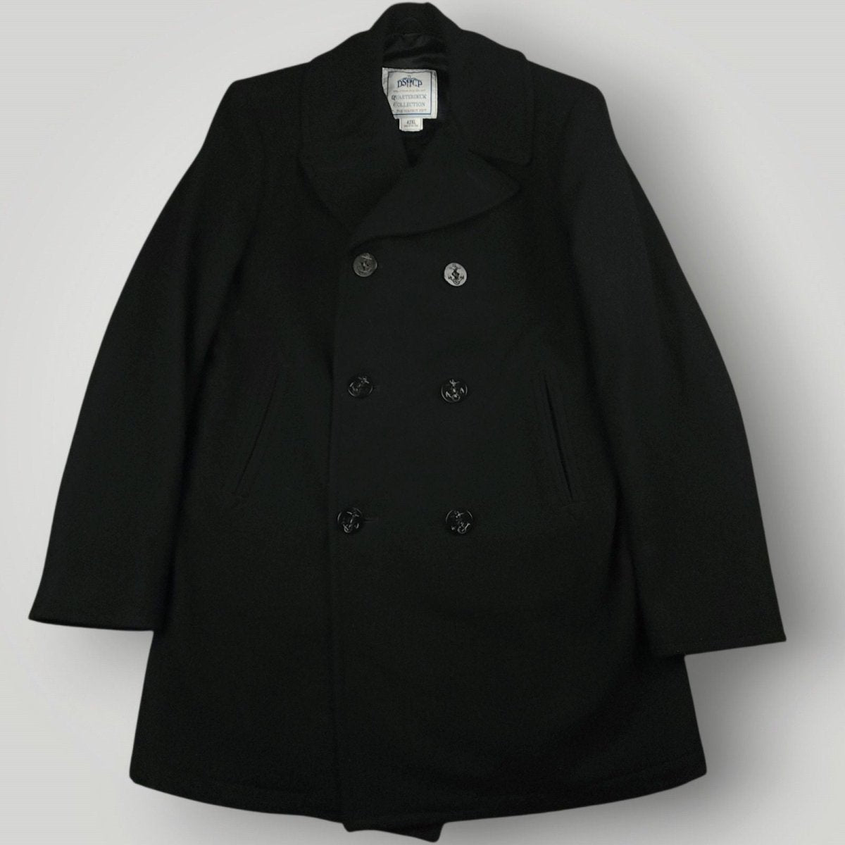 US Navy Wool Quarterdeck Double Breasted Peacoat Overcoat 42XL