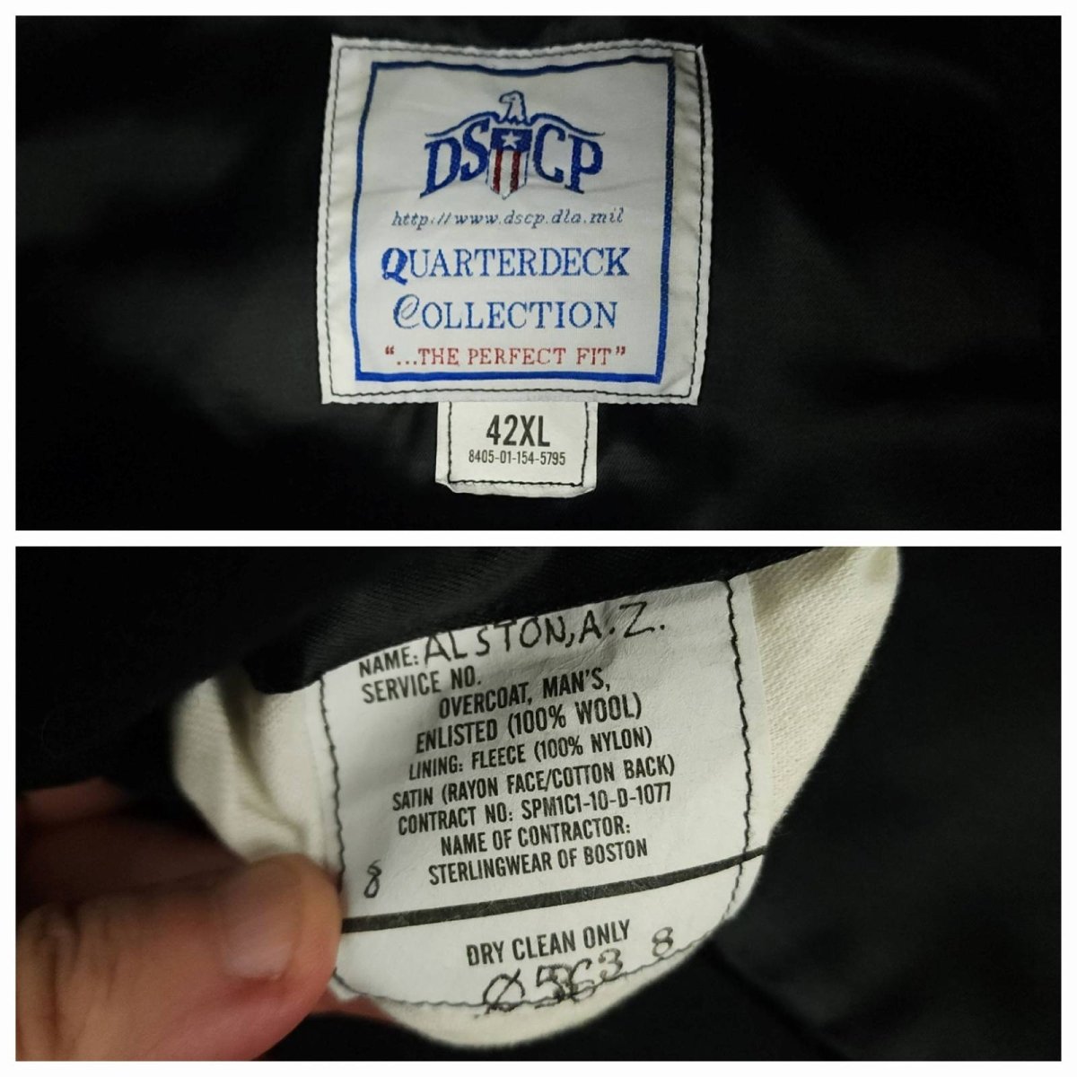 US Navy Wool Quarterdeck Double Breasted Peacoat Overcoat 42XL