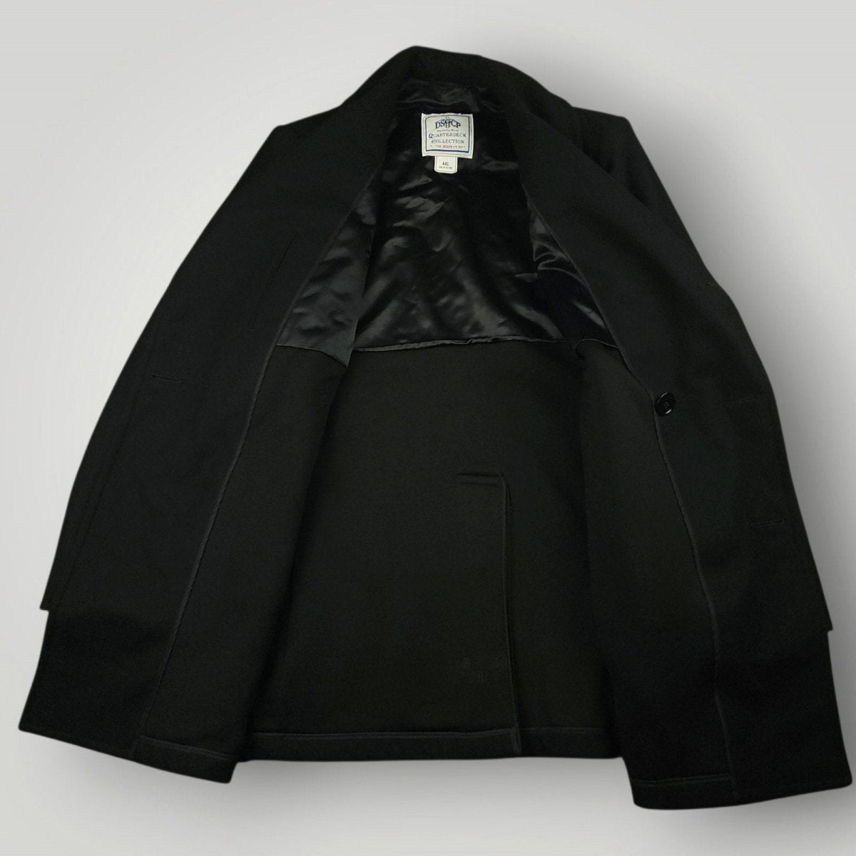 US Navy Wool Quarterdeck Double Breasted Peacoat Overcoat 44L