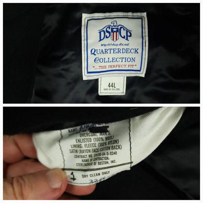 US Navy Wool Quarterdeck Double Breasted Peacoat Overcoat 44L