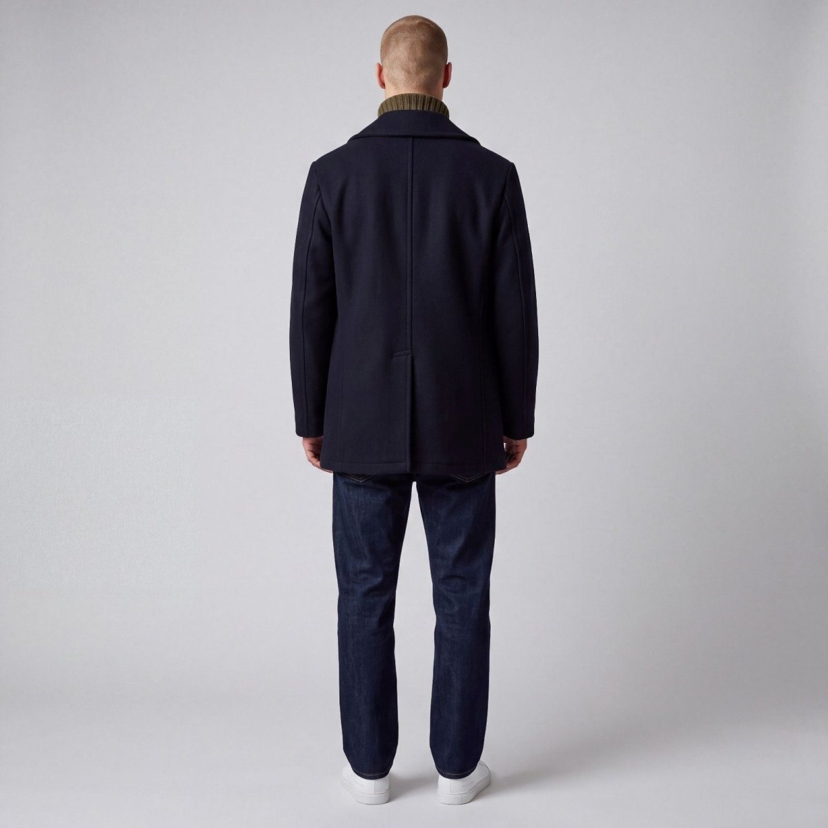 US Navy Wool Quarterdeck Double Breasted Peacoat Overcoat 44L