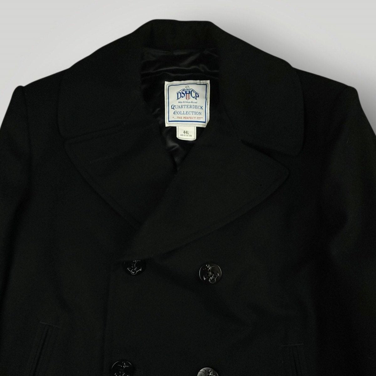 US Navy Wool Quarterdeck Double Breasted Peacoat Overcoat 44L