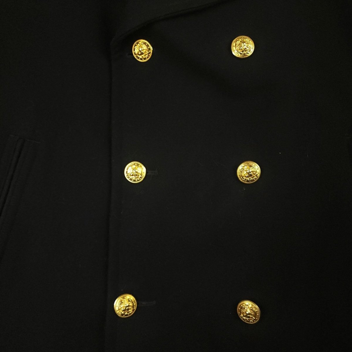 Vintage US Navy CPO Wool Quarterdeck Double Breasted Peacoat Overcoat 48R