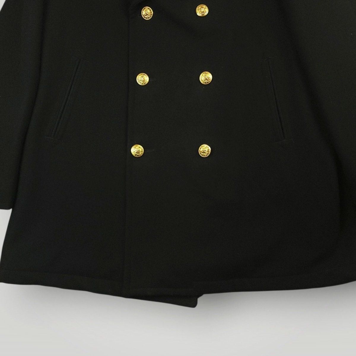 Vintage US Navy CPO Wool Quarterdeck Double Breasted Peacoat Overcoat 48R