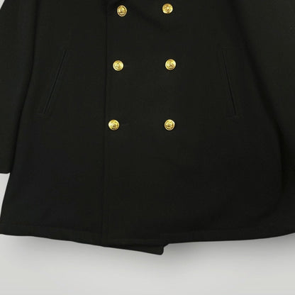 Vintage US Navy CPO Wool Quarterdeck Double Breasted Peacoat Overcoat 48R