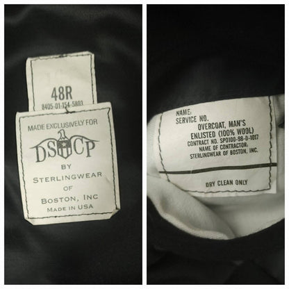 Vintage US Navy CPO Wool Quarterdeck Double Breasted Peacoat Overcoat 48R