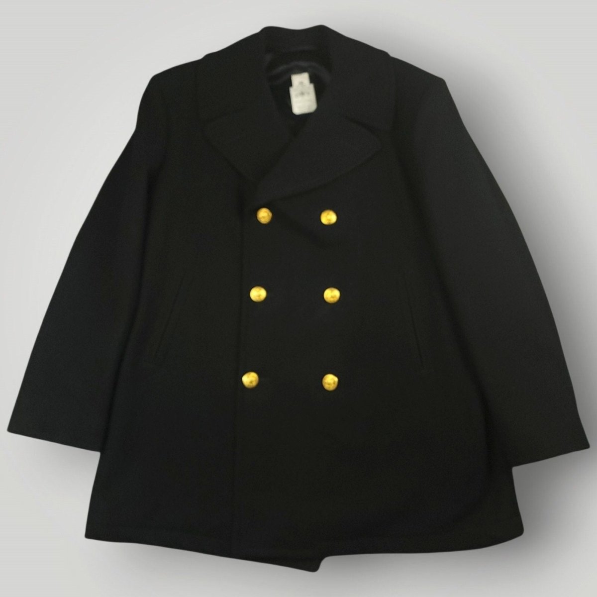 Vintage US Navy CPO Wool Quarterdeck Double Breasted Peacoat Overcoat 48R