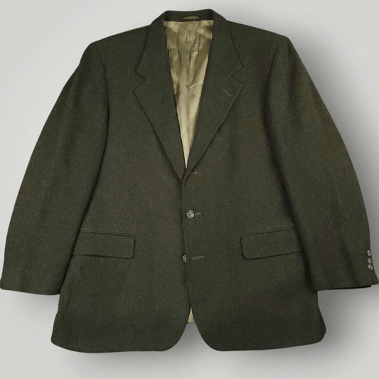 Vintage 90s Ivy Style 3 Roll 2 Brushed Wool Sack Jacket 44R