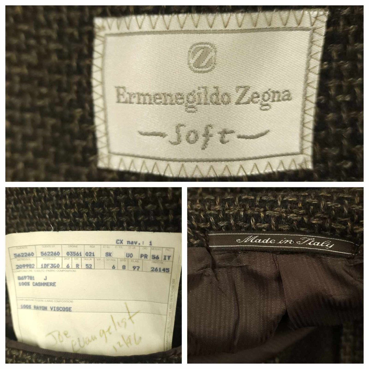 Vintage Ermenegildo Zegna Soft Unstructured Cashmere Relaxed Fit Sport Coat 42R