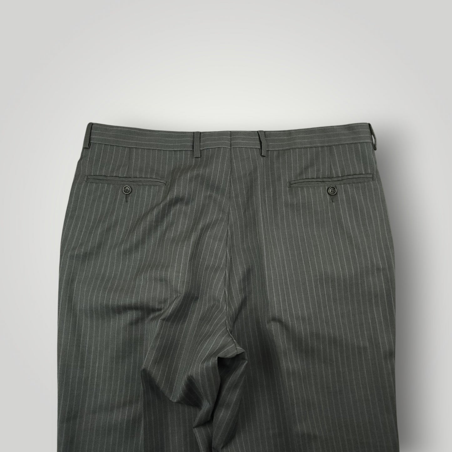 Rear pocket detail of Ermenegildo Zegna Traveller suit trousers