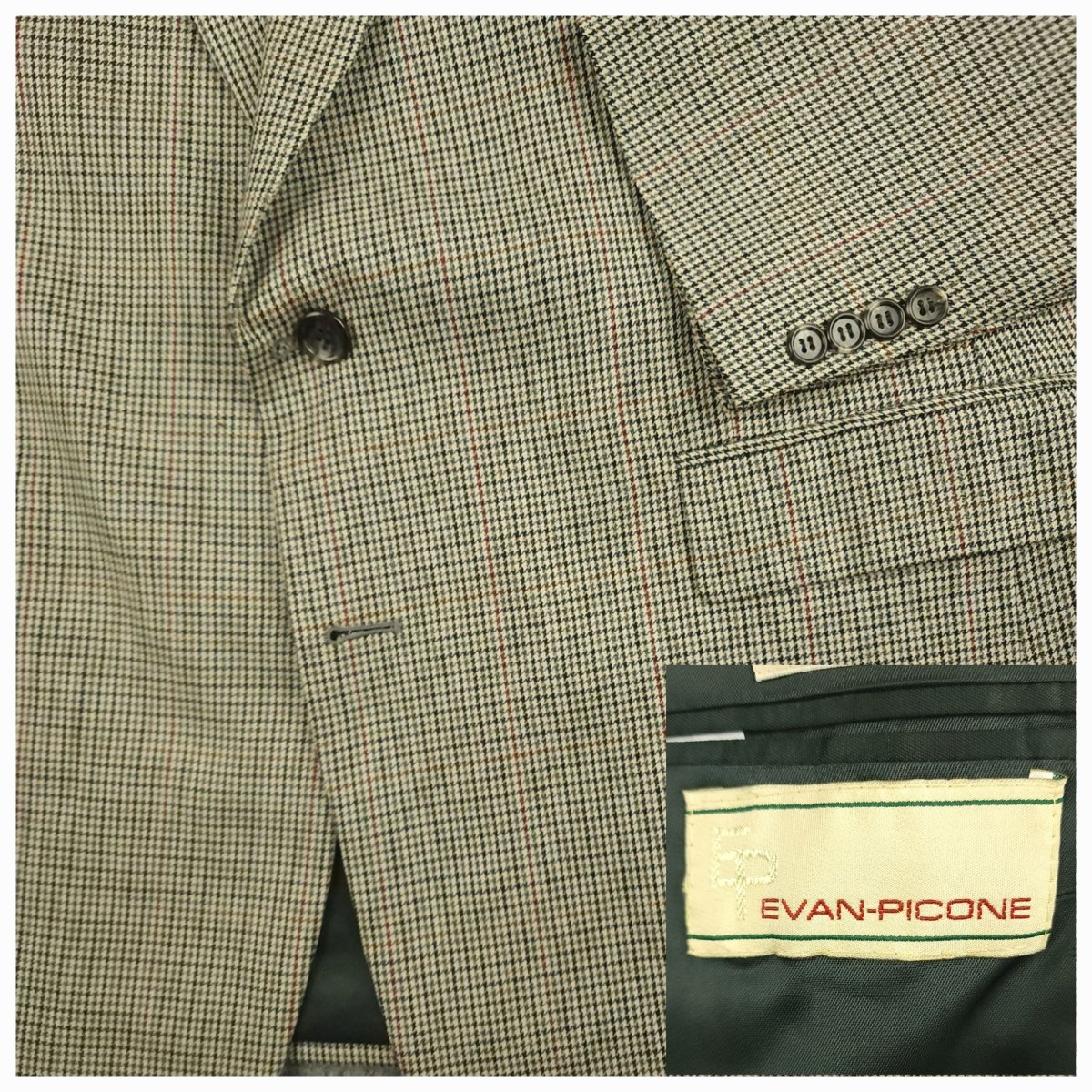 Vintage 90s Classic Fit Gun Club Check Wool Sport Coat 44R