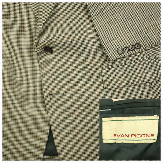 Vintage 90s Classic Fit Gun Club Check Wool Sport Coat 44R
