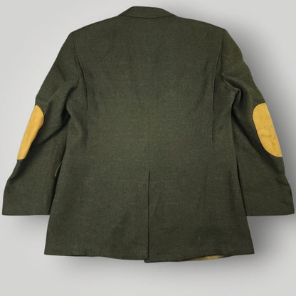 Rear view of vintage country tweed jacket showing classic tailored silhouette