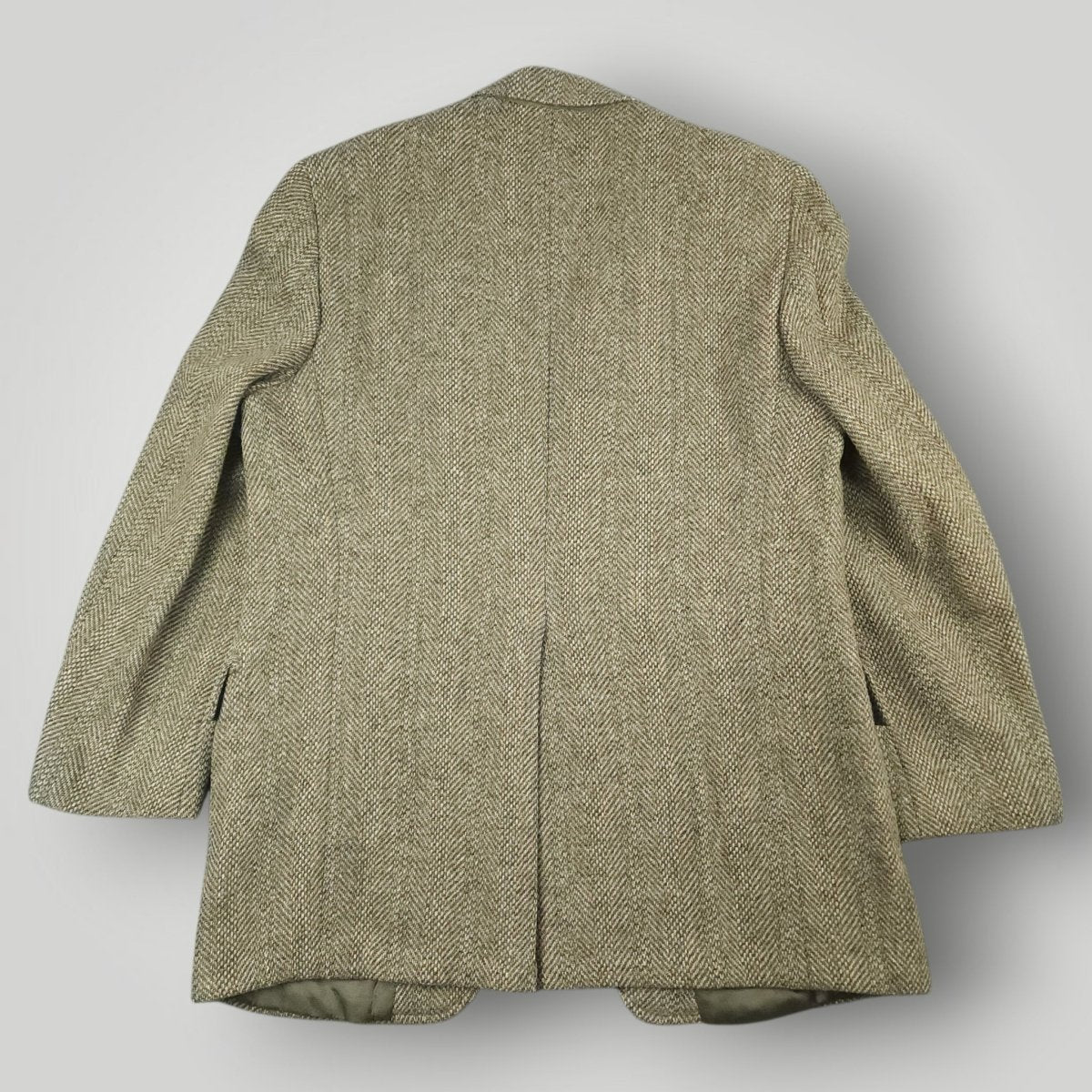 Vintage 60s Speckled Tropical Wool Tweed Herringbone Jacket 40R