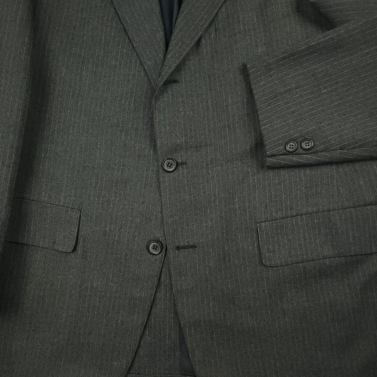 Vintage 70s H Freeman & Sons Slim Fit Pinstripe 3 Roll 2 Sack Suit 42R/33S