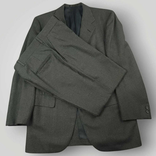 Vintage 70s H Freeman & Sons Slim Fit Pinstripe 3 Roll 2 Sack Suit 42R/33S