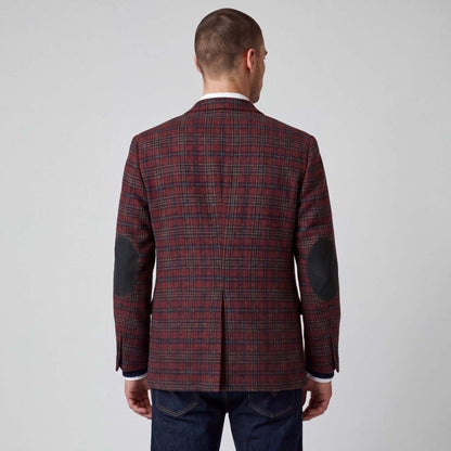 Vintage 70s Haggar The Gallery Elbow Patch Tartan Plaid Tweed Wool Sport Coat 42R