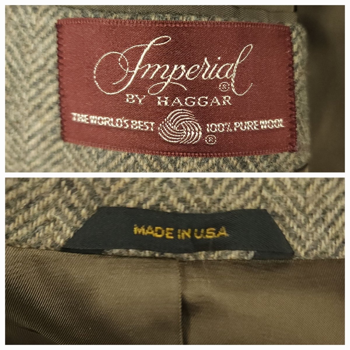 Vintage 70s Slim Fit Patch Pocket Herringbone Tweed Wool Jacket 40R
