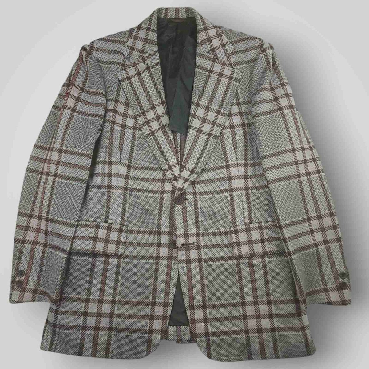 Vintage 60s Hart Schaffner Marx Tropical Wool Blend Prince of Wales Check Slim Fit Sport Coat 40R