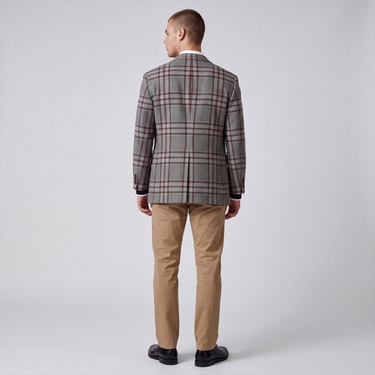 Vintage 60s Hart Schaffner Marx Tropical Wool Blend Prince of Wales Check Slim Fit Sport Coat 40R