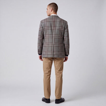 Vintage 60s Hart Schaffner Marx Tropical Wool Blend Prince of Wales Check Slim Fit Sport Coat 40R