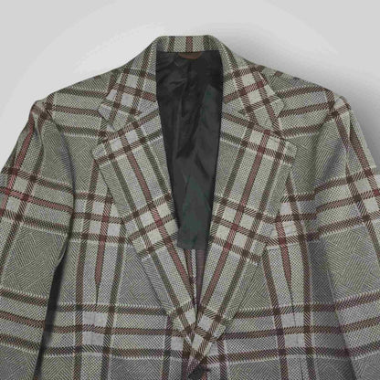 Vintage 60s Hart Schaffner Marx Tropical Wool Blend Prince of Wales Check Slim Fit Sport Coat 40R