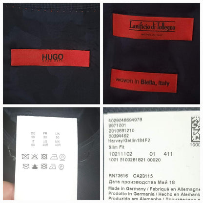 Hugo Boss Tollegno Wool Slim Fit Double Breasted Harvey Gatlin Suit 40R/34R