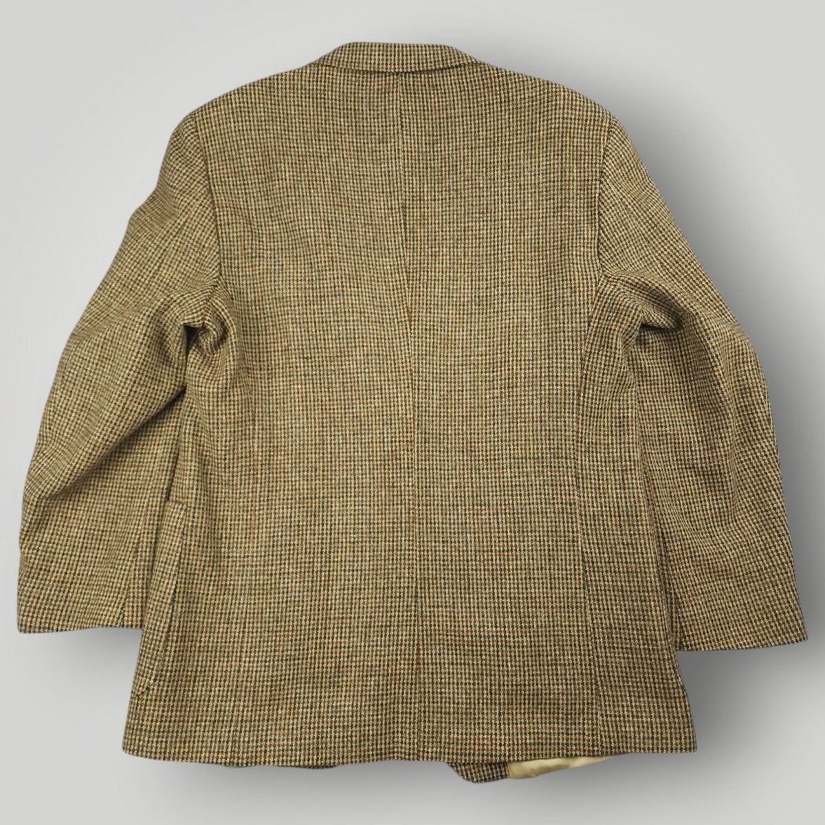 Vintage 90s Classic Fit Patch Pocket 3 Roll 2 Houndstooth Tweed Wool Jacket 40S