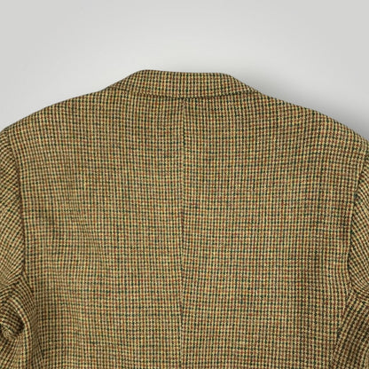 Vintage 90s Classic Fit Patch Pocket 3 Roll 2 Houndstooth Tweed Wool Jacket 40S
