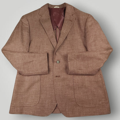 Unstructured Italian Wool Silk Linen Hopsack Sport Coat 44S