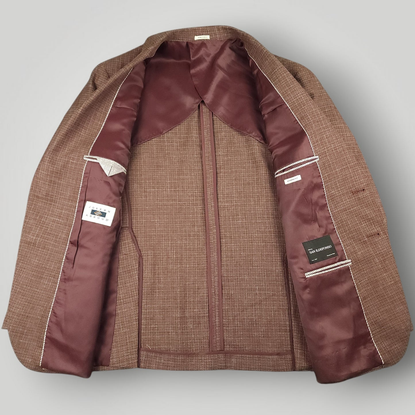 Unstructured Italian Wool Silk Linen Hopsack Sport Coat 44S