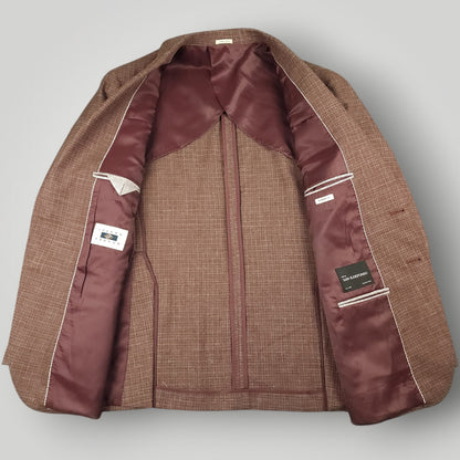 Unstructured Italian Wool Silk Linen Hopsack Sport Coat 44S