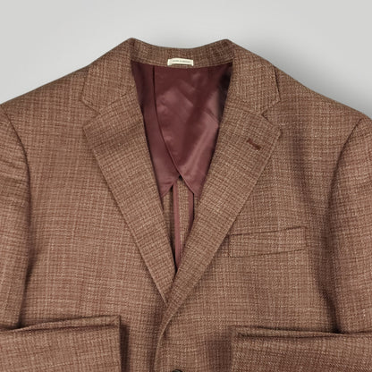 Unstructured Italian Wool Silk Linen Hopsack Sport Coat 44S