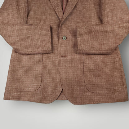 Unstructured Italian Wool Silk Linen Hopsack Sport Coat 44S