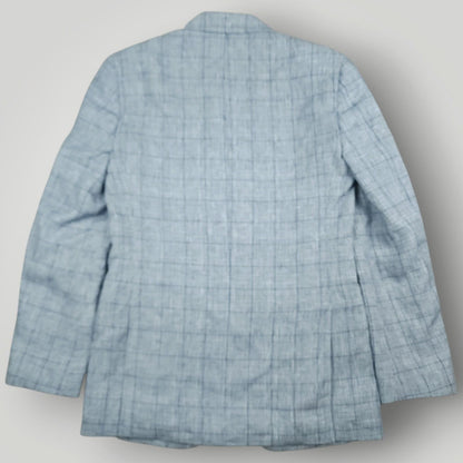 J Crew Thompson Linen Prince of Wales Check Slim Fit Sport Coat 34S