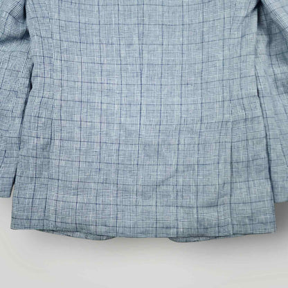 J Crew Thompson Linen Prince of Wales Check Slim Fit Sport Coat 34S