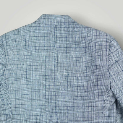 J Crew Thompson Linen Prince of Wales Check Slim Fit Sport Coat 34S