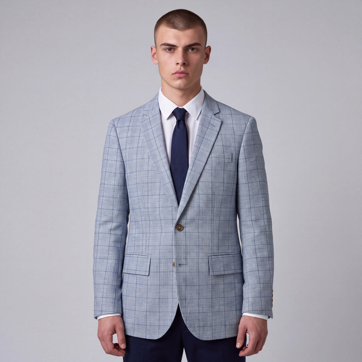 J Crew Thompson Linen Prince of Wales Check Slim Fit Sport Coat 34S