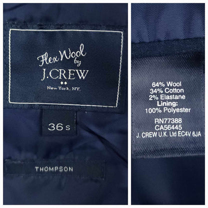 J.Crew Thompson Flex Wool Cotton Blend Travel Sport Coat 36S