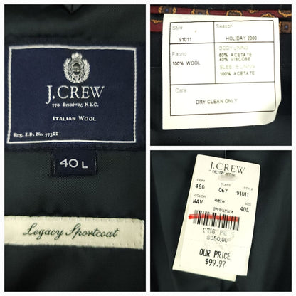 Y2K Italian Wool Pinstripe Luxury Sport Coat 40L