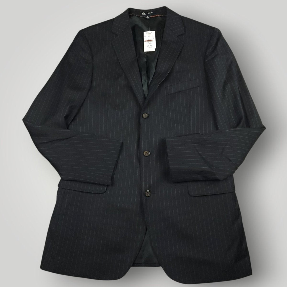 Y2K Italian Wool Pinstripe Luxury Sport Coat 40L
