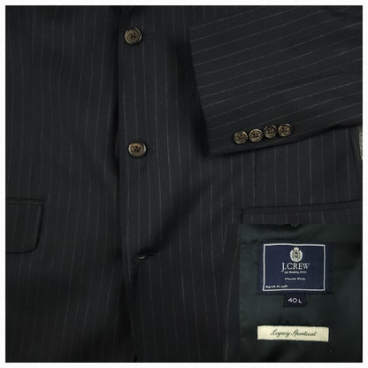 Y2K Italian Wool Pinstripe Luxury Sport Coat 40L