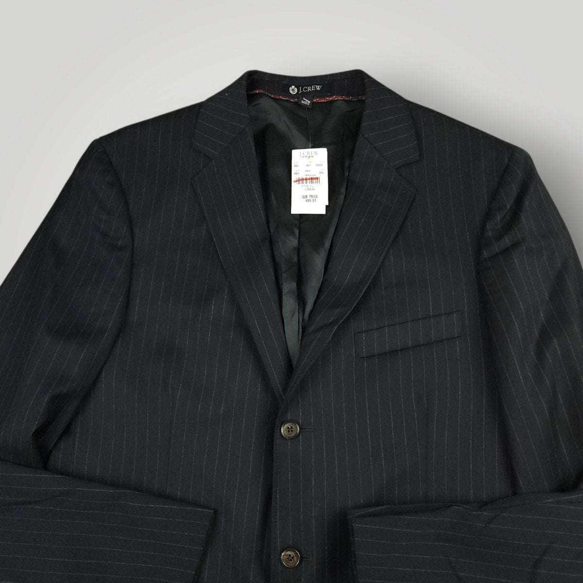 Y2K Italian Wool Pinstripe Luxury Sport Coat 40L