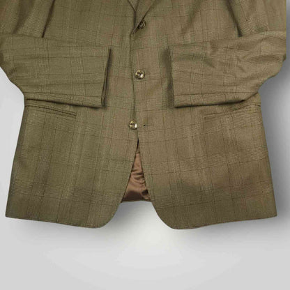 J Hilburn Tailored Fit VBC Italian Wool Glen Check Plaid Sport Coat 44R