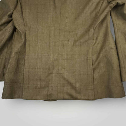 J Hilburn Tailored Fit VBC Italian Wool Glen Check Plaid Sport Coat 44R