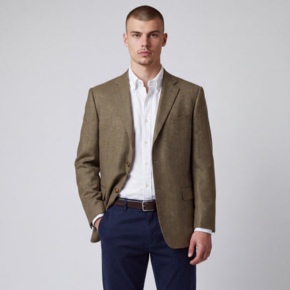 J Hilburn Tailored Fit VBC Italian Wool Glen Check Plaid Sport Coat 44R