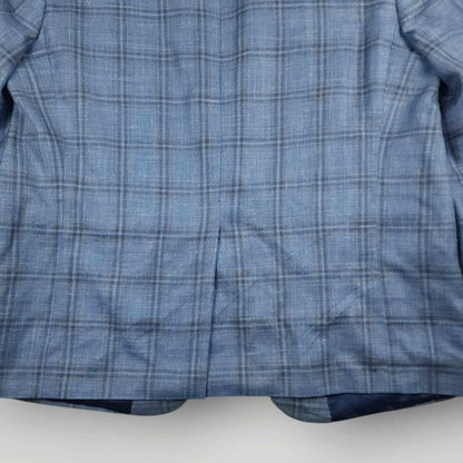 Jack Victor Loro Piana Summertime Portly Fit Wool Silk Linen Plaid Sport Coat 44S